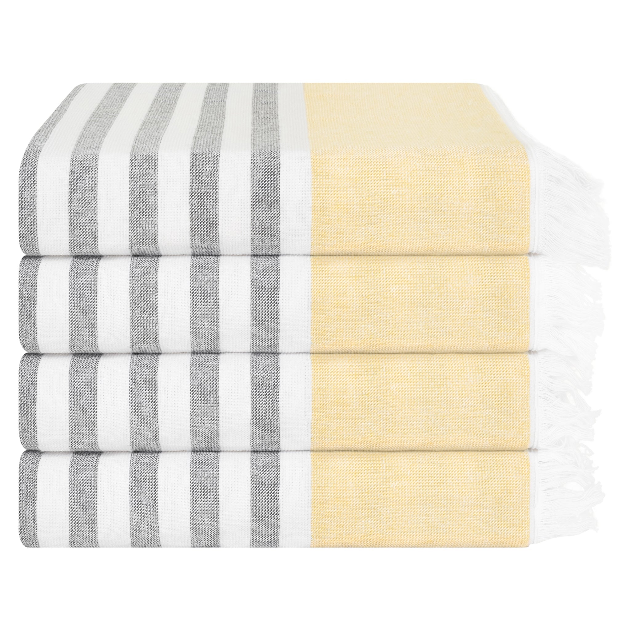 4 Packed Terry Peshtemal and Premium Beach Towel, Mediterranean Cotton Turkish Peshtemals, 35" x 60", Modern & Traditional Turkish Bath Towels