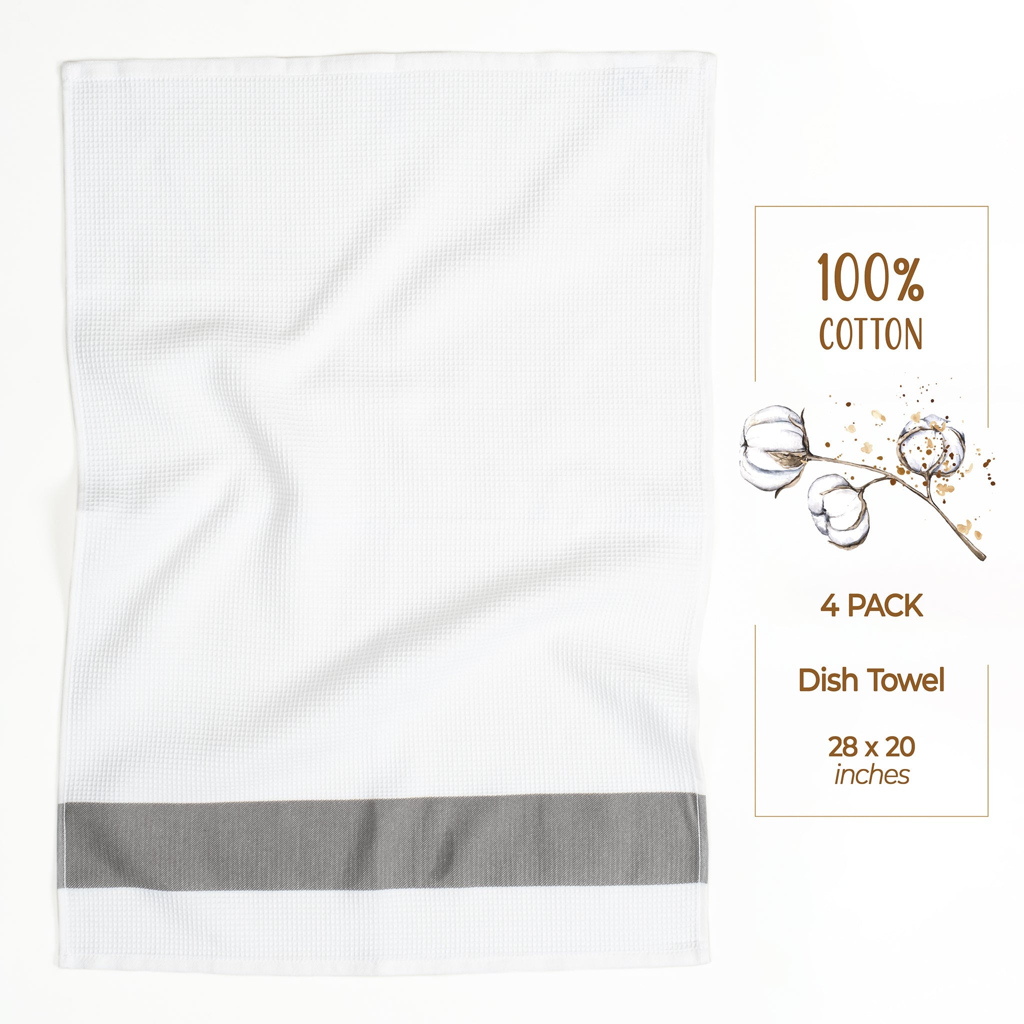 American Soft Linen 4 Packed Dish Towels, 100% Cotton Dish Cloths for Kitchen (BEST PRICEđź’– )
