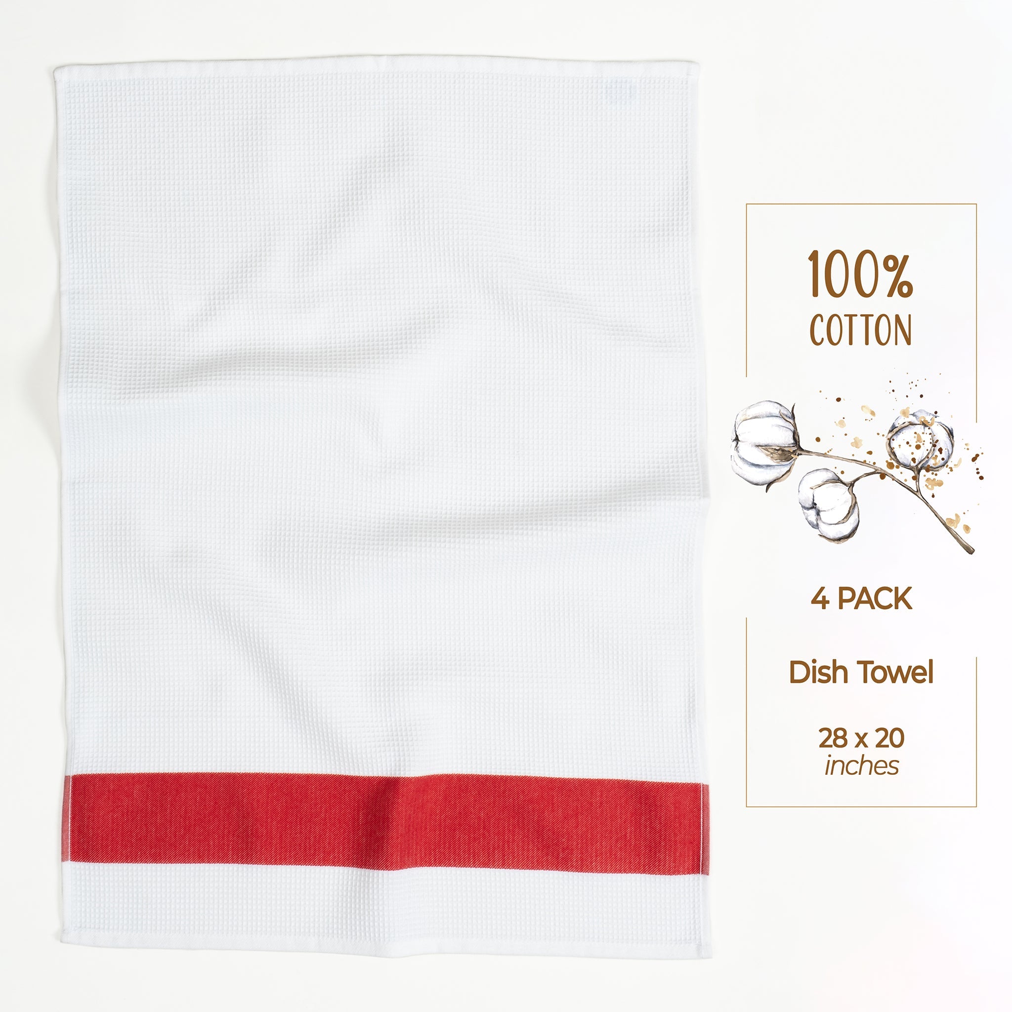 American Soft Linen 4 Packed Dish Towels, 100% Cotton Dish Cloths for Kitchen (BEST PRICEđź’– )