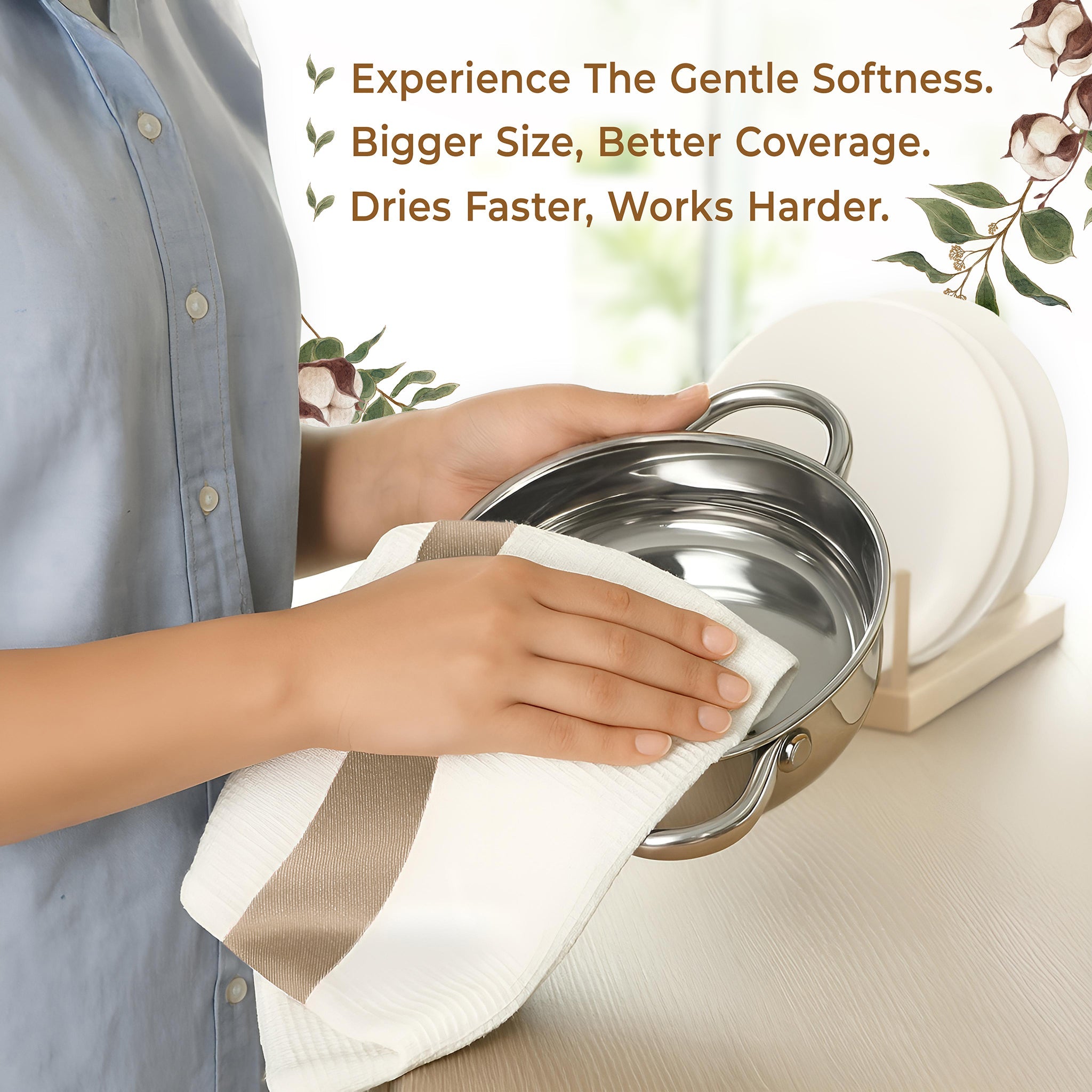 American Soft Linen 4 Packed Dish Towels, 100% Cotton Dish Cloths for Kitchen (BEST PRICEđź’– )