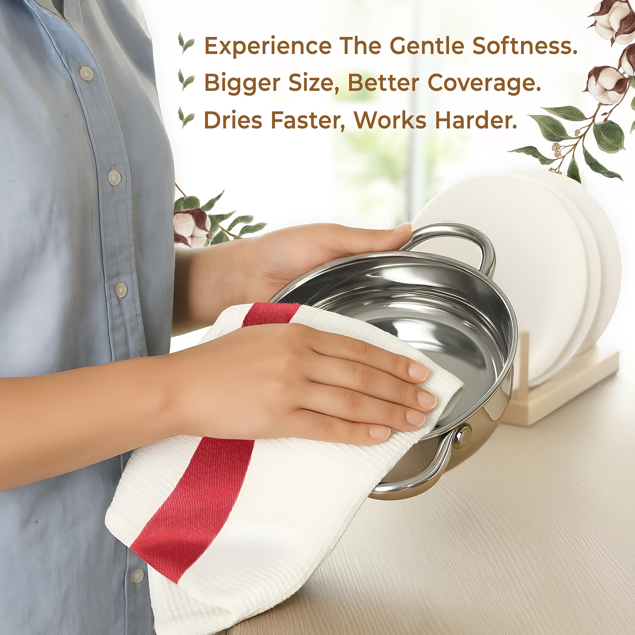 American Soft Linen 4 Packed Dish Towels, 100% Cotton Dish Cloths for Kitchen (BEST PRICEđź’– )