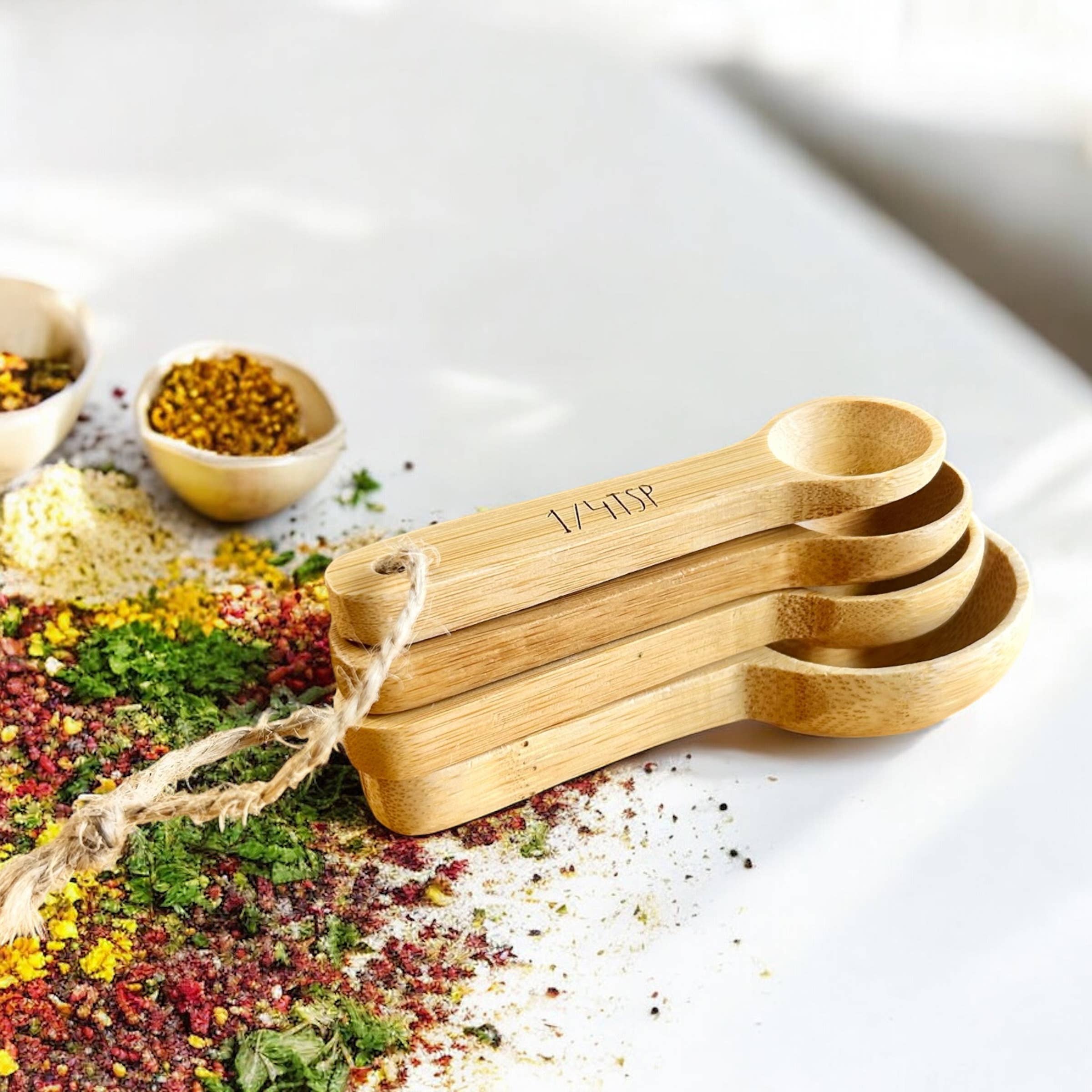 Bamboo Teaspoon Measuring Spoon Set – 4 Piece