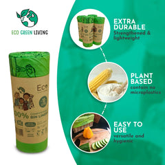 Compostable Waste Bags 2.6 Gallons | 1 Roll of 18 Bags