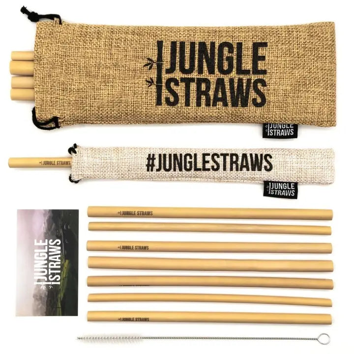 Reusable Bamboo Straws Set of 12