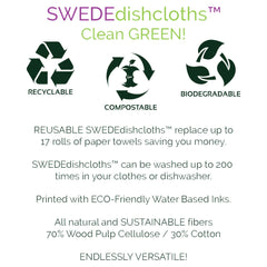 Eco-Friendly Swedish Dishcloths - Canoe Fisherman Set of 3 (Paper Towel Replacements)