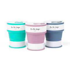 Portable Silicone Cup, Collapsible & Sustainable. Perfect for Travel. Teal, Navy or Mauve