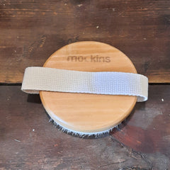 Round Palm Body Brush w/ Natural Bristles & Massage Nodules