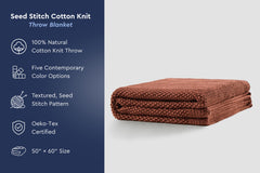 Seed Stitch Cotton Throw Blanket