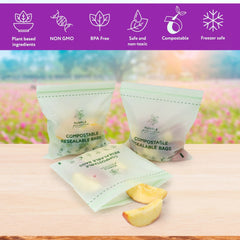 Compostable Resealable Bags. Eco-Friendly & Durable. Snack, Sandwich, Quart & Gallon Sizes