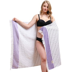 4 Packed Terry Peshtemal and Premium Beach Towel, Mediterranean Cotton Turkish Peshtemals, 35" x 60",  Modern & Traditional Turkish Bath Towels