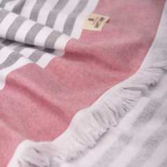 4 Packed Terry Peshtemal and Premium Beach Towel, Mediterranean Cotton Turkish Peshtemals, 35" x 60",  Modern & Traditional Turkish Bath Towels