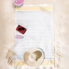 4 Packed Terry Peshtemal and Premium Beach Towel, Mediterranean Cotton Turkish Peshtemals, 35" x 60",  Modern & Traditional Turkish Bath Towels
