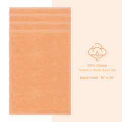 American Soft Linen 100%  Cotton Turkish Towels, 4 Pack Hand Towel Set, Super Soft, Absorbent, Quick Dry Premium Towels