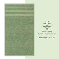 American Soft Linen 100%  Cotton Turkish Towels, 4 Pack Hand Towel Set, Super Soft, Absorbent, Quick Dry Premium Towels