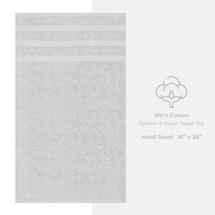 American Soft Linen 100%  Cotton Turkish Towels, 4 Pack Hand Towel Set, Super Soft, Absorbent, Quick Dry Premium Towels