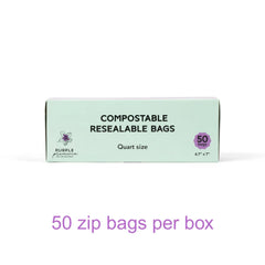 Compostable Resealable Bags. Eco-Friendly & Durable. Snack, Sandwich, Quart & Gallon Sizes