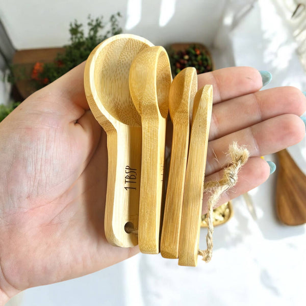 Bamboo Teaspoon Measuring Spoon Set – 4 Piece