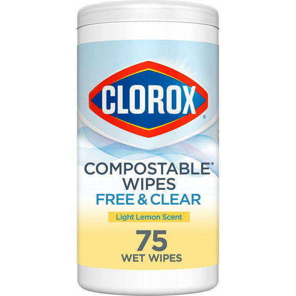 Clorox Compostable All-Purpose Cleaning Wipes – Simply Lemon (75 Count)