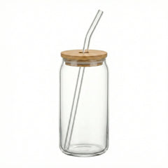 Avalon Set of 4 Glass Sippers - 18oz. with Bamboo Lid