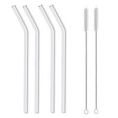 Avalon Set of 4 Glass Sippers - 18oz. with Bamboo Lid