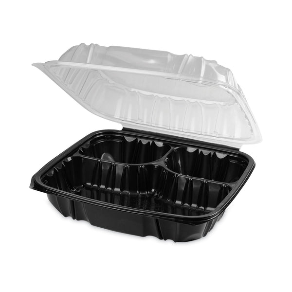 Pactiv EarthChoice 3-Compartment Hinged Lid Container – 34 oz