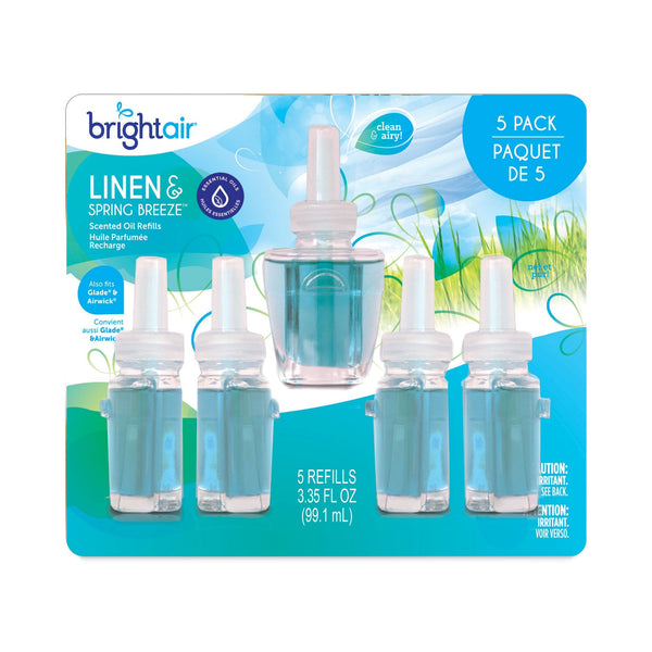BRIGHT Air Electric Scented Oil Refill – Linen & Spring Breeze (0.67 oz, 5-Pack)
