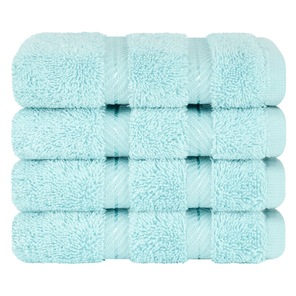 4 Piece 100% Cotton Softness, Elegance, Comfort Washcloth Turkish Towel Set
