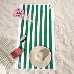 American Soft Linen, Premium Cotton 4 Pack Beach Towels, 30" x 60" Cabana Striped Pool Towels