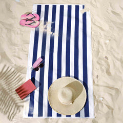American Soft Linen, Premium Cotton 4 Pack Beach Towels, 30" x 60" Cabana Striped Pool Towels