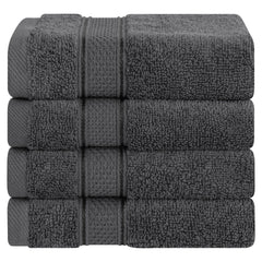 American Soft Linen 100% Cotton, Salem 4 Piece Washcloth Set for Bathroom and Kitchen