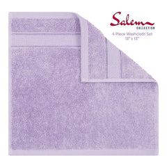 American Soft Linen 100% Cotton, Salem 4 Piece Washcloth Set for Bathroom and Kitchen