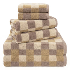6-Piece Turkish Cotton Towel Set – Luxury Bath Towels Set, Egyptian Cotton Alternative, Soft & Quick Dry