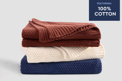 Seed Stitch Cotton Throw Blanket