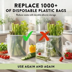 Reusable Silicone Food Storage Bags – Set of 4 Multicolor (500ml/17oz, 1000ml/34oz, 1500ml/51oz, 2000ml/68oz)