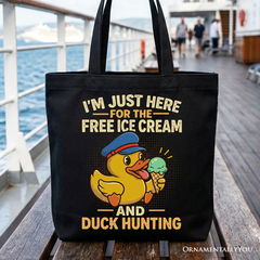 Funny Resin Duck Cruise Tote Bag, Ice Cream And Duck Hunter Vacation Gift Shopper