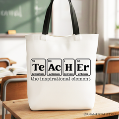 Teacher The Inspirational Element Tote Bag, Periodic Table Appreciation Gift Shopper