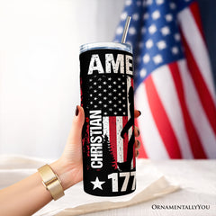Bigfoot American Flag 20oz Personalized Tumbler With Lid and Stainless Steel Straw, Patriotic Sasquatch Gift Cup
