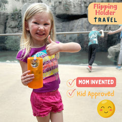 Flipping Holder TRAVEL - food pouch and juice box holder, fits cup holders
