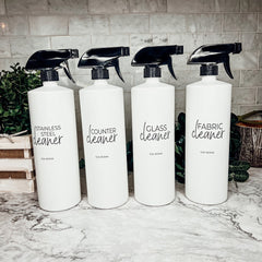 32oz Refillable White Plastic Cleaning Dispenser Bottle Reusable