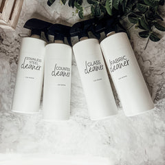 32oz Refillable White Plastic Cleaning Dispenser Bottle Reusable