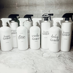 32oz Refillable White Plastic Cleaning Dispenser Bottle Reusable