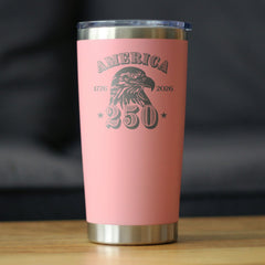 America 250th Anniversary Insulated Coffee Tumbler with Sliding Lid America 250 Merchandise Etched in USA 20oz Stainless Steel Tumbler