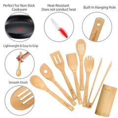 8-Piece Bamboo Kitchen Utensil Set – Wooden Cooking Tools