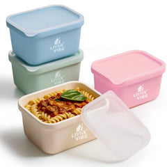 LIVINVIBE Silicone Freezer Tray Set with Lids – 4 Pack 250ml Portion Containers, Flexible Food Storage Trays for Soup, Sauce, Smoothies & Meal Prep