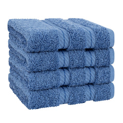 4 Piece 100% Cotton Softness, Elegance, Comfort Washcloth Turkish Towel Set