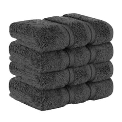 4 Piece 100% Cotton Softness, Elegance, Comfort Washcloth Turkish Towel Set