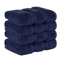 4 Piece 100% Cotton Softness, Elegance, Comfort Washcloth Turkish Towel Set