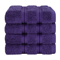 4 Piece 100% Cotton Softness, Elegance, Comfort Washcloth Turkish Towel Set