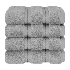 4 Piece 100% Cotton Softness, Elegance, Comfort Washcloth Turkish Towel Set