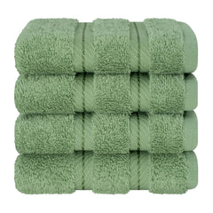 4 Piece 100% Cotton Softness, Elegance, Comfort Washcloth Turkish Towel Set